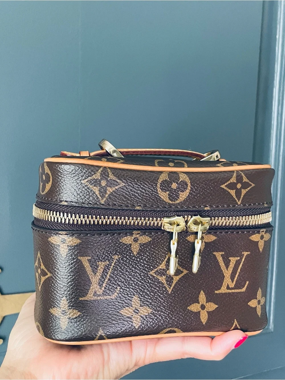 Louis Vuitton Nice Nano Monogram with free non LV crossbody strap.